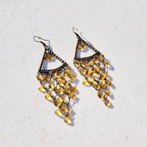 Vintage Style Amber Chandelier Earrings